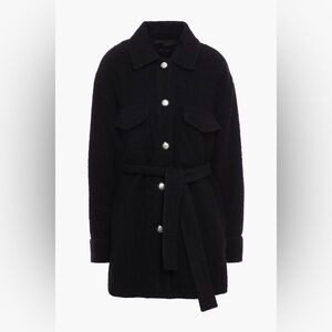 Maje Gavinola Belted Boucle Coat Shacket